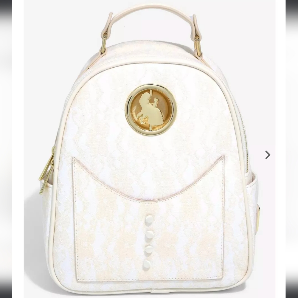 NWT Loungefly Disney Beauty & the Beast Cream Lace Backpack - BoxLunch Exclusive